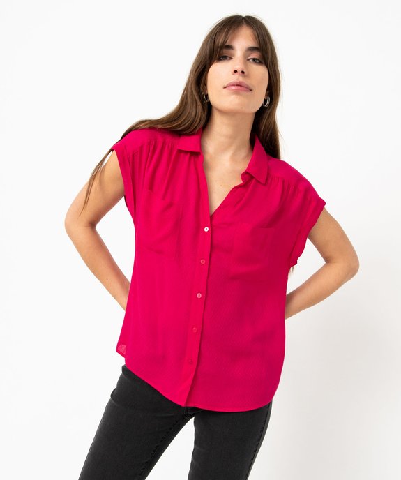 Chemise à manches courtes à reflets irisés femme vue2 - GEMO(FEMME PAP) - GEMO