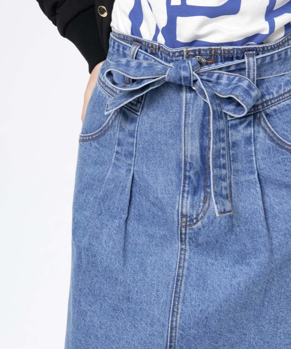 Jupe femme en denim avec pinces vue3 - GEMO(FEMME PAP) - GEMO
