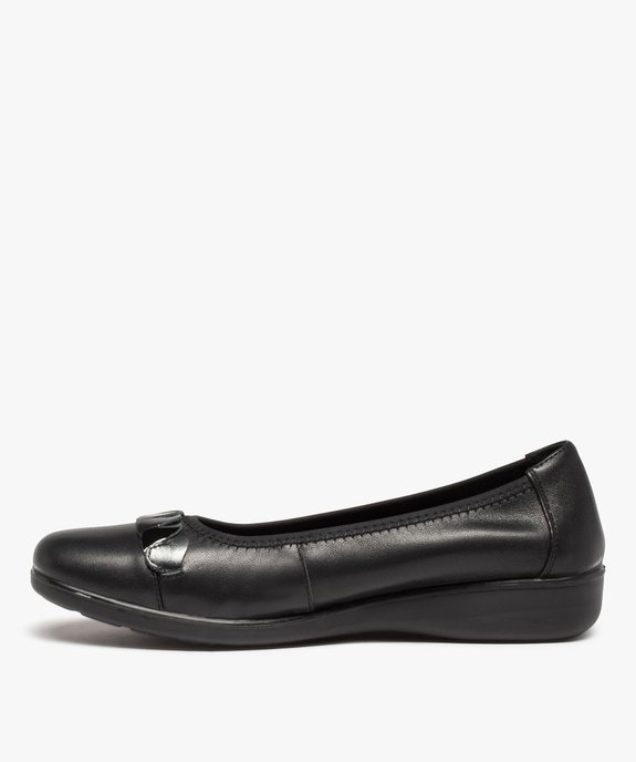 Ballerines confort femme dessus cuir uni à bride fantaisie  vue3 - GEMO (CONFORT) - GEMO