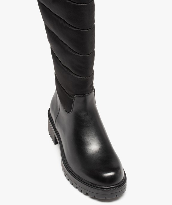 Bottes femme unies à semelle crantée et tige matelassée vue5 - GEMO (CASUAL) - GEMO