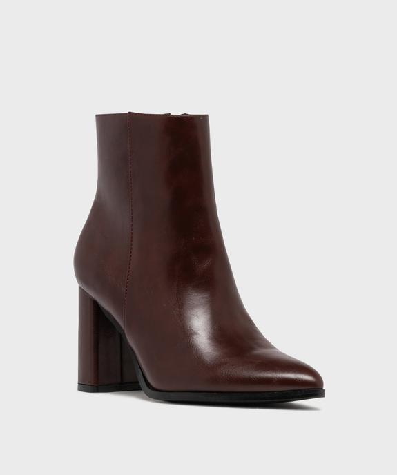 Boots à talon haut et bout pointu unies femme vue2 - FOLLOW ME - GEMO