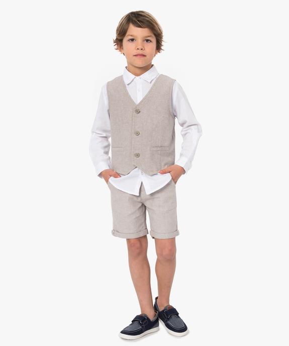 Gilet de costume garçon en coton et lin vue4 - GEMO (ENFANT) - GEMO