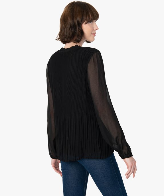 Blouse femme en voile à manches longues vue3 - GEMO(FEMME PAP) - GEMO