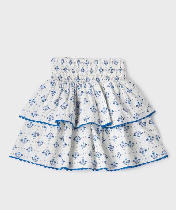 Jupe courte à volants fleurie fille - LuluCastagnette vue1 - LULUCASTAGNETTE - GEMO