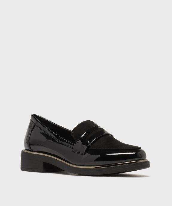 Mocassins vernis à plateau en suédine et bout amande femme - Valentina Baldano vue2 - VALENTINA BALDA - GEMO