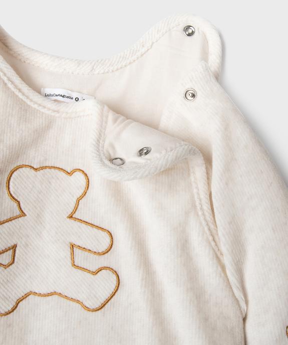 Gigoteuse en velours avec manches amovibles bébé - LuluCastagnette vue9 - LULUCASTAGNETTE - GEMO