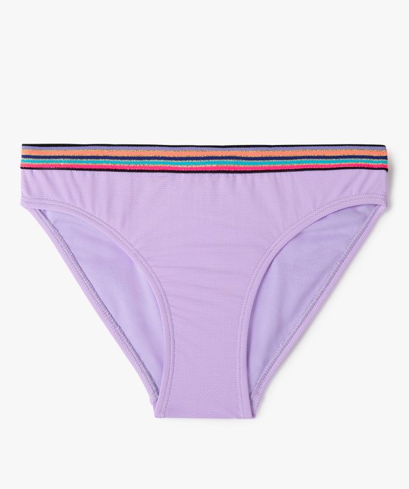 Slip de bain fille avec ceinture multicolore et pailletée vue1 - GEMO (JUNIOR) - GEMO
