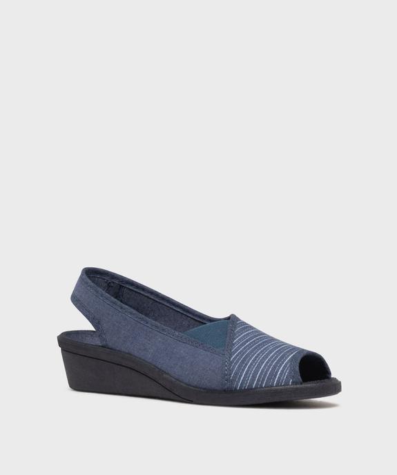 Chaussons à talon compensé, bout et talon ouverts femme vue2 - G'FLEX GEMO FOR GOOD - GEMO