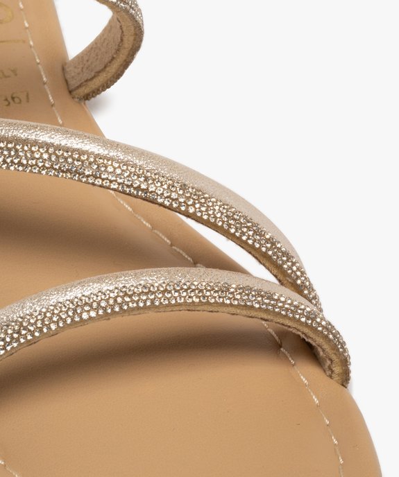 Mules fille à brides tubulaires pailletées et à strass vue6 - GEMO (ENFANT) - GEMO