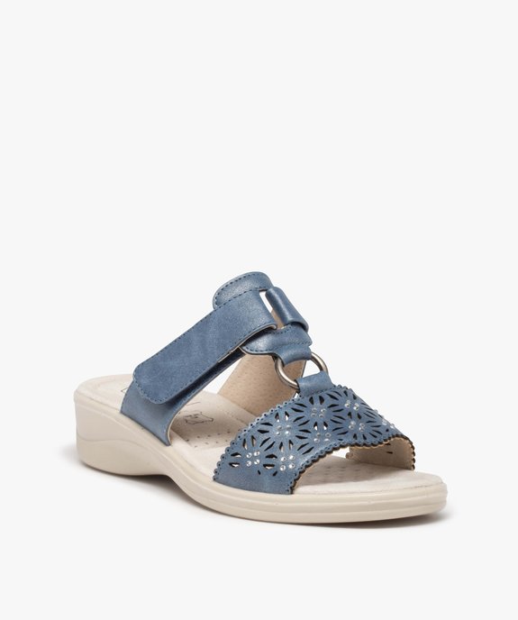 Mules confort femme ajustables à brides ajourées vue2 - GEMO 4G FEMME - GEMO