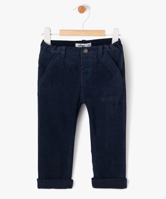 Pantalon en velours doublé jersey bébé garçon - GEMO(BEBE DEBT) Pantalon en velours doublé jersey bébé garçon vue1 - GEMO(BEBE DEBT) - GEMO