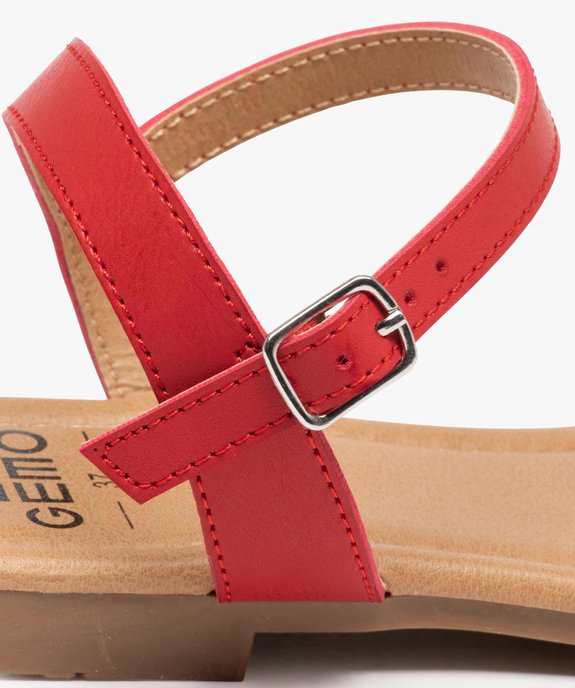 Nu-pieds femme unis à talon plat et bride large vue6 - GEMO (CASUAL) - GEMO