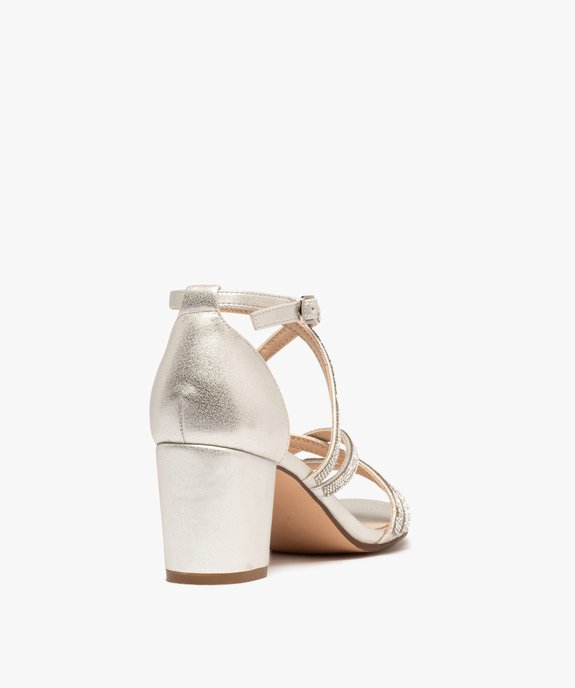 Sandales femme à talon fermé et fines brides strass vue11 - VALENTINA BALDA - GEMO