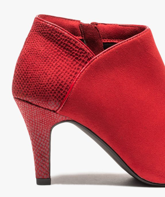 Low-boots femme dessus suédine et bordures passepoil vue6 - GEMO(URBAIN) - GEMO