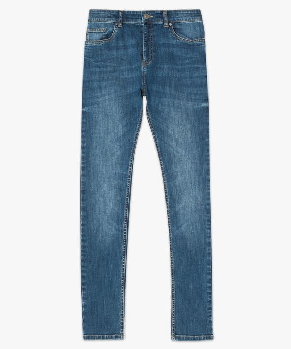 Jean homme skinny délavé avec plis sur les hanches vue4 - GEMO (HOMME) - GEMO