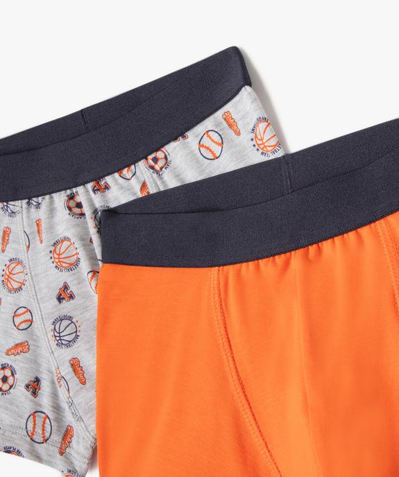Boxer en coton stretch à motif basket garçon (lot de 2) vue2 - GEMO 4G GARCON - GEMO