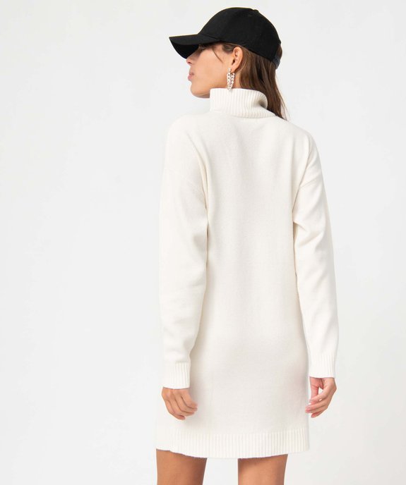 Robe pull femme avec col montant boutonné vue3 - GEMO(FEMME PAP) - GEMO