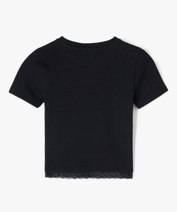 Tee-shirt à manches courtes avec bas en dentelle fille vue5 - GEMO (JUNIOR) - GEMO