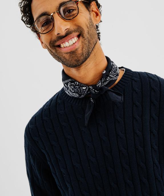 Pull col rond en coton à torsades homme vue2 - GEMO (HOMME) - GEMO
