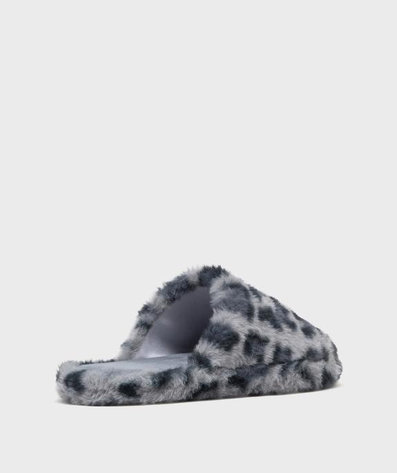 Chaussons mules en fourrure imitation imprimée léopard femme vue4 - GEMO(HOMWR FEM) - GEMO