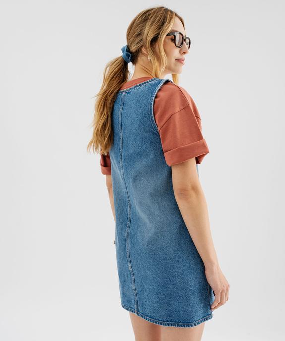 Robe en jean forme chasuble femme vue2 - GEMO(FEMME PAP) - GEMO