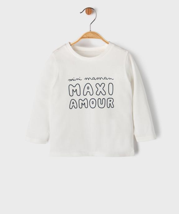 Tee-shirt manches longues à message bébé garçon vue1 - GEMO(BEBE DEBT) - GEMO