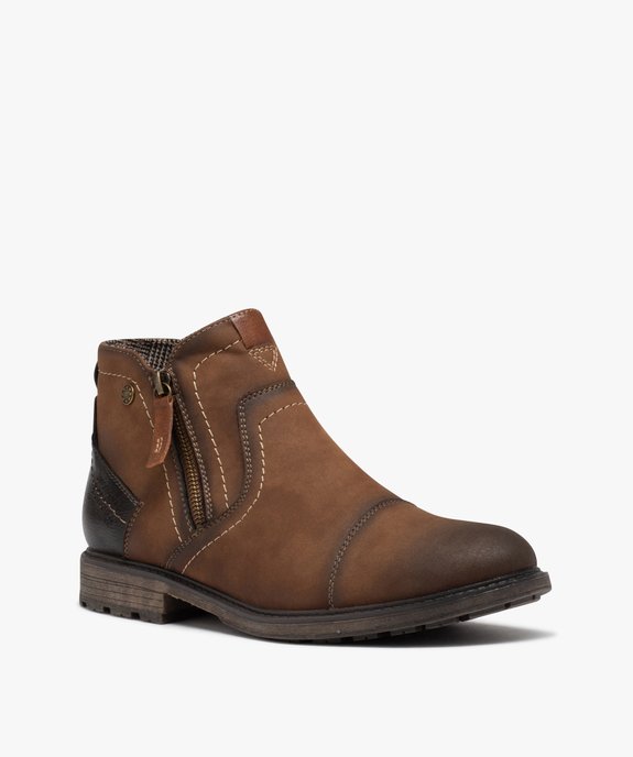 Boots homme fourrées à double zip vue2 - GEMO (CASUAL) - GEMO