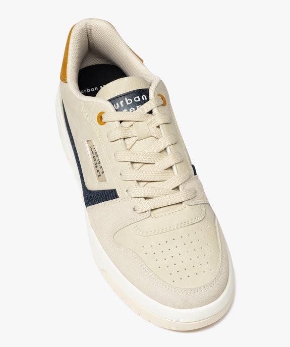 Baskets basses à lacets dessus perforé homme  vue6 - URBAN STEPS - GEMO