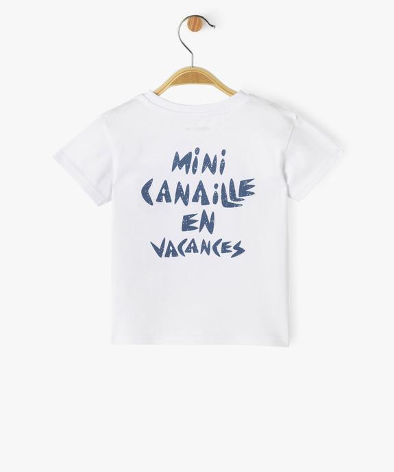 Tee-shirt à manches courtes avec inscription dans le dos bébé garçon vue3 - GEMO 4G BEBE - GEMO
