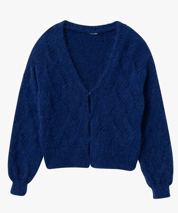 Gilet femme en maille fantaisie ajourée vue4 - GEMO(FEMME PAP) - GEMO