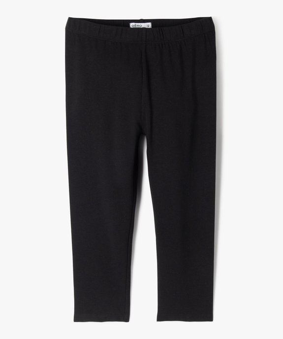 Legging uni longueur genoux en coton extensible fille vue4 - GEMO (JUNIOR) - GEMO