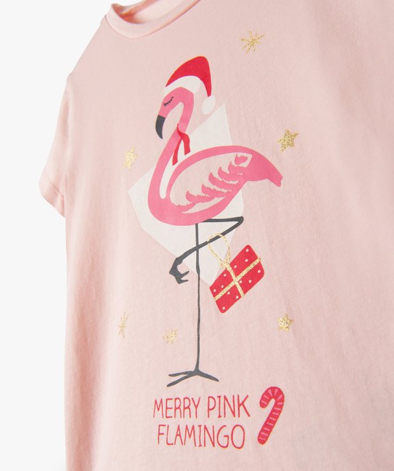 Tee-shirt fille à manches courtes avec motif Noël vue2 - GEMO (ENFANT) - GEMO