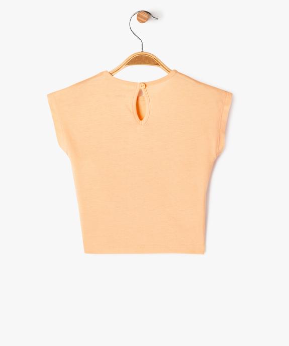 Tee-shirt manches courtes imprimé coupe loose bébé fille vue3 - GEMO(BEBE DEBT) - GEMO