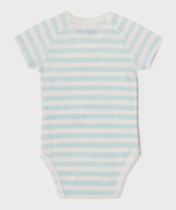 Body à manches courtes fermeture devant bébé garçon (lot de 3) vue4 - GEMO 4G BEBE - GEMO