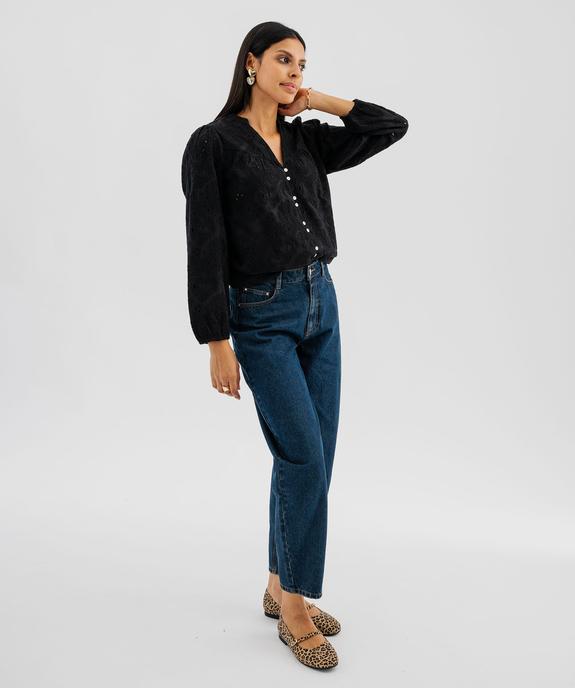 Blouse en coton à motifs brodés femme - GEMO(FEMME PAP) Blouse en coton à motifs brodés femme vue4 - GEMO(FEMME PAP) - GEMO