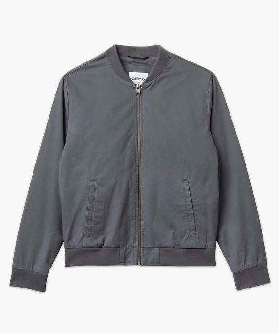 Blouson homme zippé en toile de coton vue4 - GEMO (HOMME) - GEMO