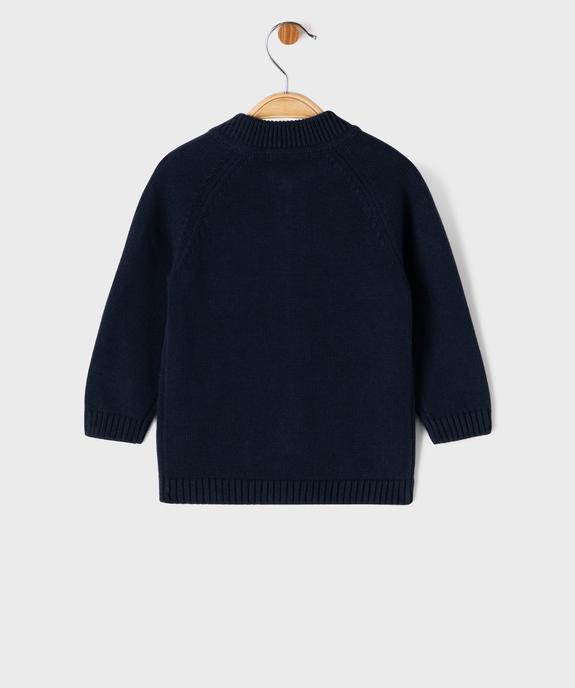 Gilet zippé à col rond en coton bébé vue4 - GEMO(BEBE DEBT) - GEMO