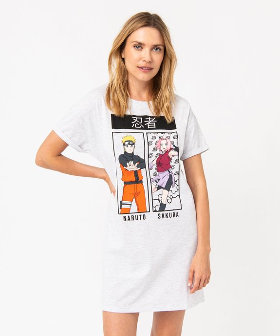 Chemise de nuit à manches courtes avec motifs manga femme - Naruto vue1 - NARUTO - GEMO