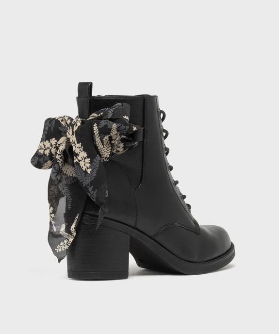 Bottines à talon avec foulard en voile fleuri femme - EMILIA ROSA G4G Bottines à talon avec foulard en voile fleuri femme vue4 - EMILIA ROSA G4G - GEMO