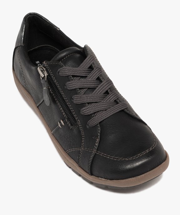 Derbies femme confort dessus uni à zip et à lacets - Softrelax vue5 - SOFTRELAX - GEMO