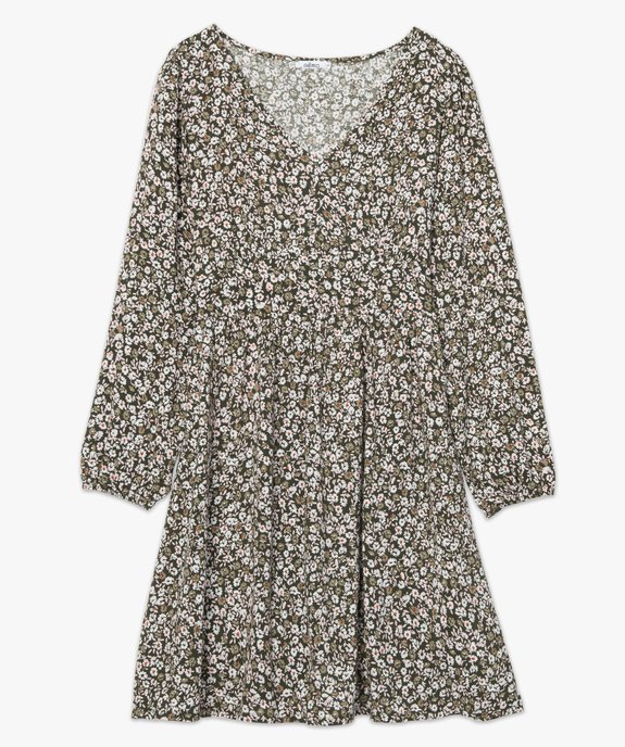 Robe femme à manches longues imprimé fleurs vue4 - GEMO(FEMME PAP) - GEMO
