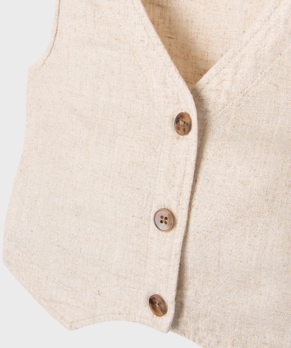 Gilet sans manches en viscose et lin pailleté fille vue6 - GEMO (ENFANT) - GEMO