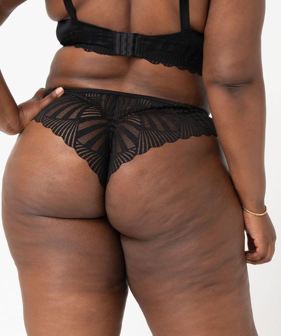Tanga en microfibre et dentelle femme grande taille vue2 - GEMO(HOMWR FEM) - GEMO