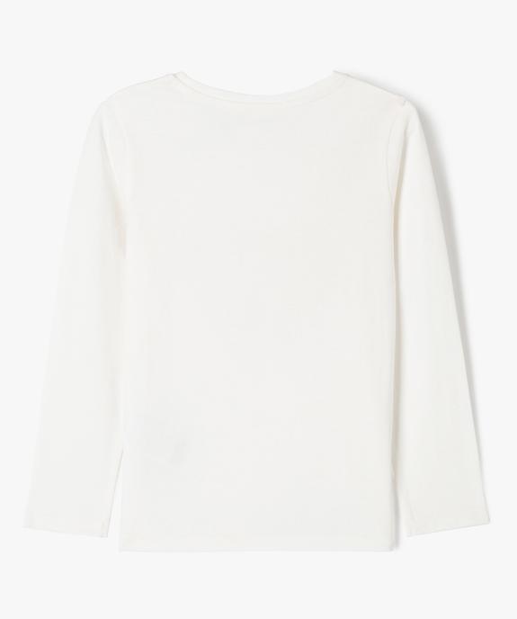 Tee-shirt à manches longues avec motif fleuri fille vue3 - GEMO 4G FILLE - GEMO