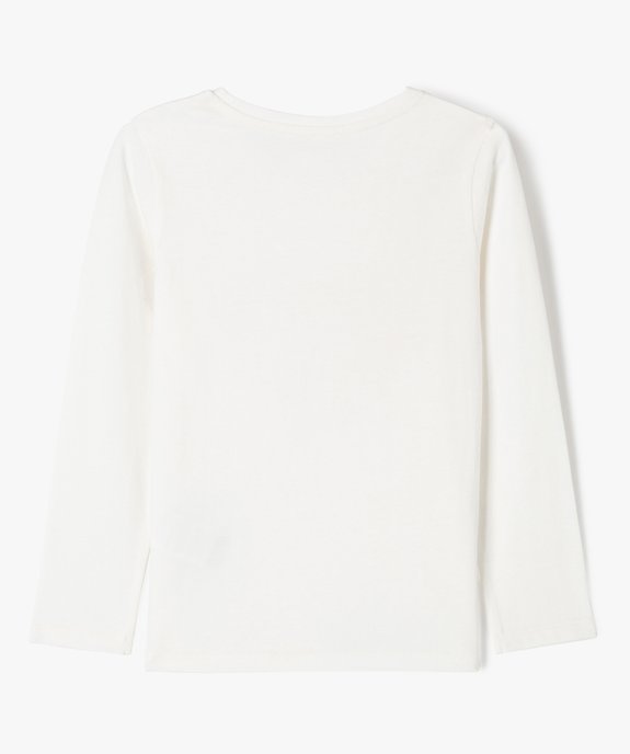 Tee-shirt à manches longues avec motif fleuri fille vue3 - GEMO 4G FILLE - GEMO