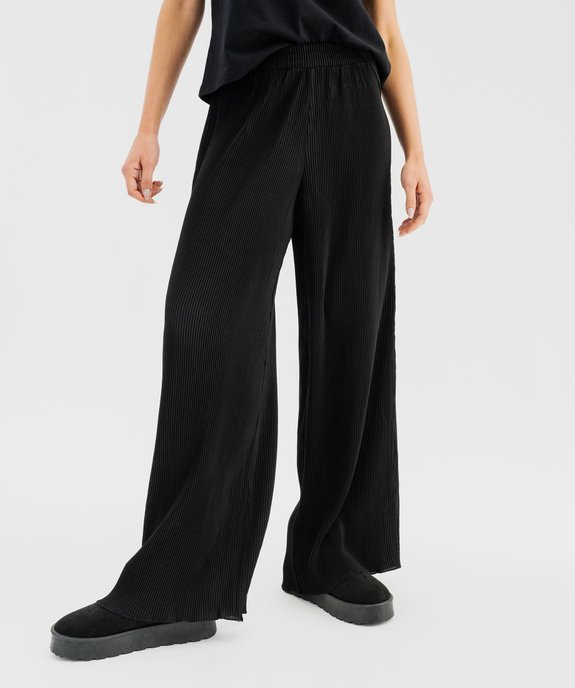 Pantalon large et fluide en voile plissé femme vue1 - GEMO(FEMME PAP) - GEMO