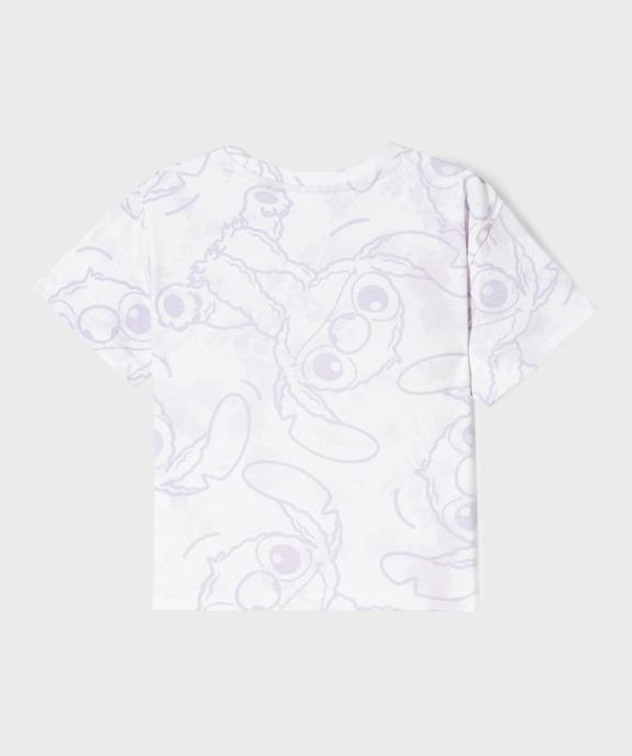 Tee-shirt manches courtes coupe courte imprimé fille - Stitch vue3 - LILO & STITCH - GEMO