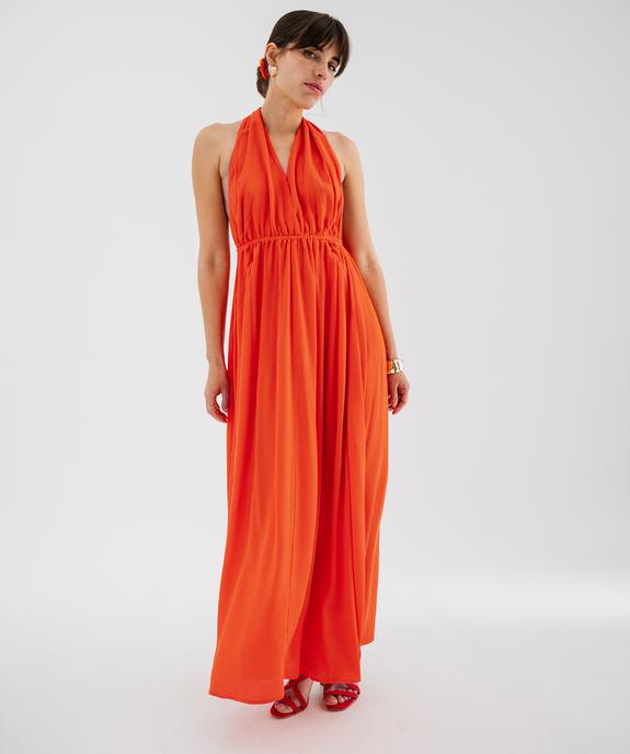 Robe longue dos-nu multi-look en viscose femme vue2 - GEMO(FEMME PAP) - GEMO