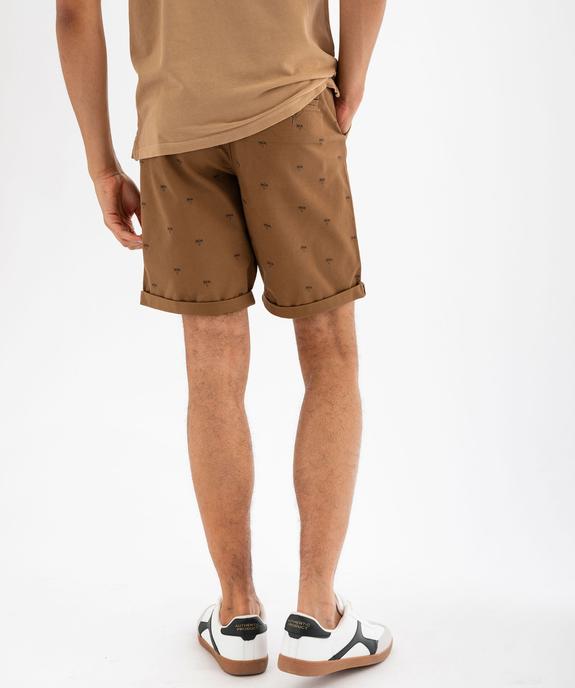Bermuda coupe chino en toile de coton stretch imprimée homme vue3 - GEMO 4G HOMME - GEMO