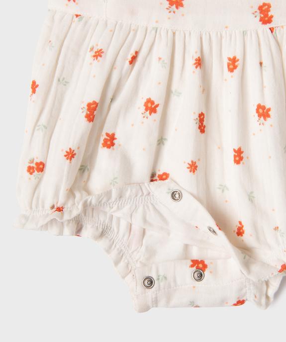 Combinaison courte à motifs fleuris et volants bébé fille vue2 - GEMO(BB COUCHE) - GEMO